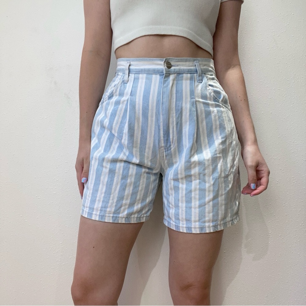 Vintage Striped Pleated Shorts